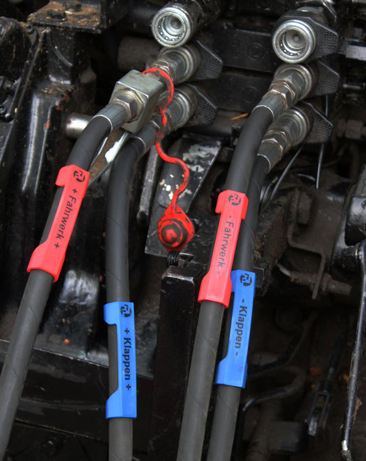 2er-Set Hydraulik-Markierung steckbar | Für doppeltwirkende Steuergeräte