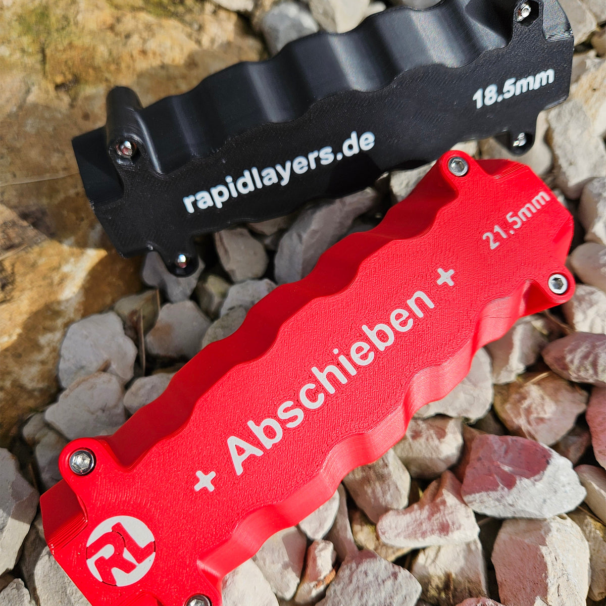 Vorder- und Rückseite von individuellen Hydraulikschlauchgriffen
